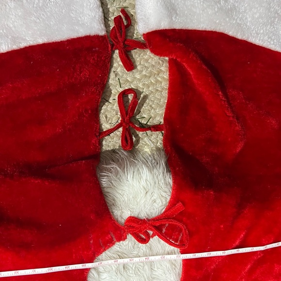 Santa fur Christmas holiday Tree skirt - Picture 2 of 6